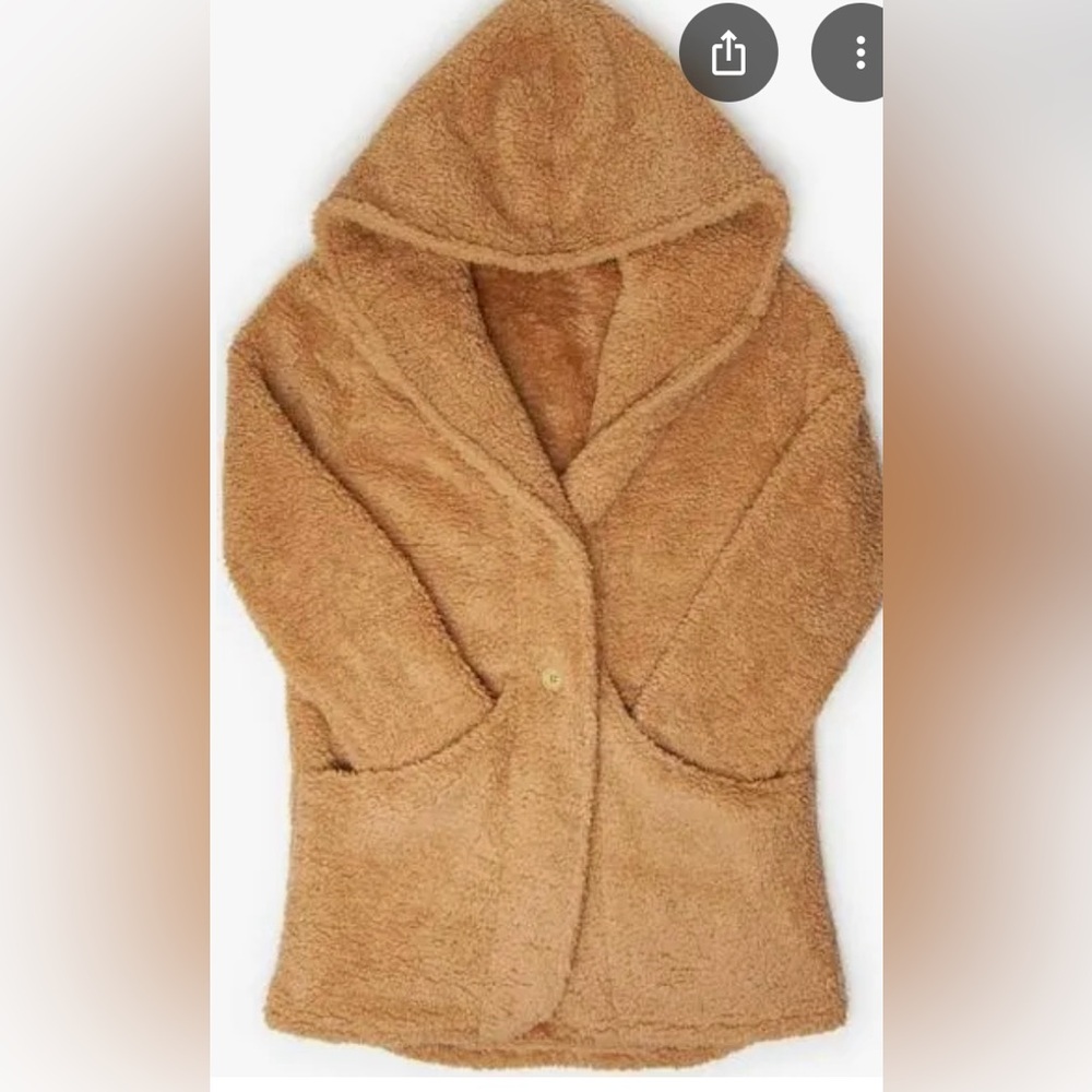 Malvados Cozy Tan Hooded‎ Coat/Robe size L